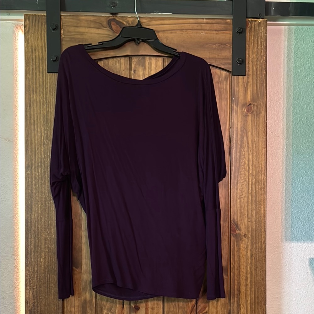 Love in Purple Asymmetrical Long Sleeve Blouse